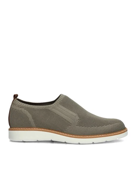 SNEAKERS SLIP ON IN MAGLIA CON IMPUNTURE UOMO BEIGE