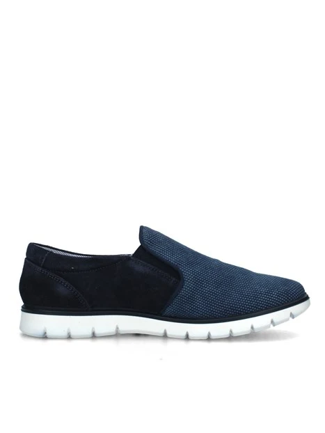 SNEAKERS SLIP ON CON TRAMA A RICAMI UOMO BLU