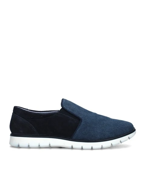 SNEAKERS SLIP ON CON TRAMA A RICAMI UOMO BLU