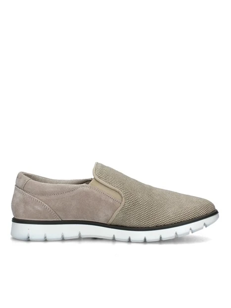 SNEAKERS SLIP ON CON TRAMA A RICAMI UOMO BEIGE