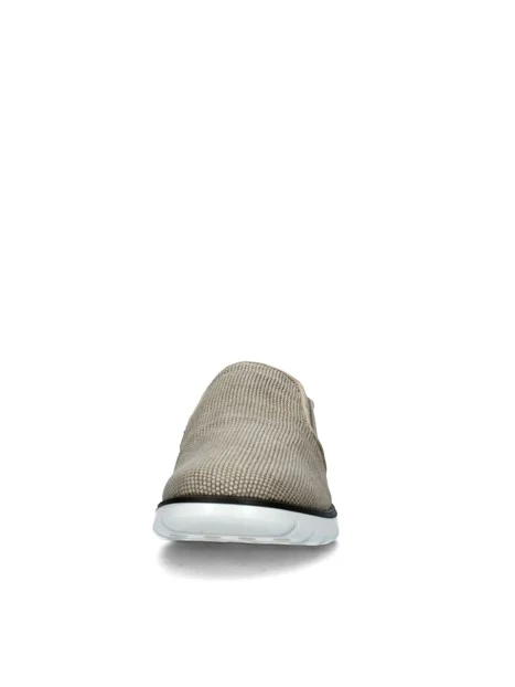 SNEAKERS SLIP ON CON TRAMA A RICAMI UOMO BEIGE