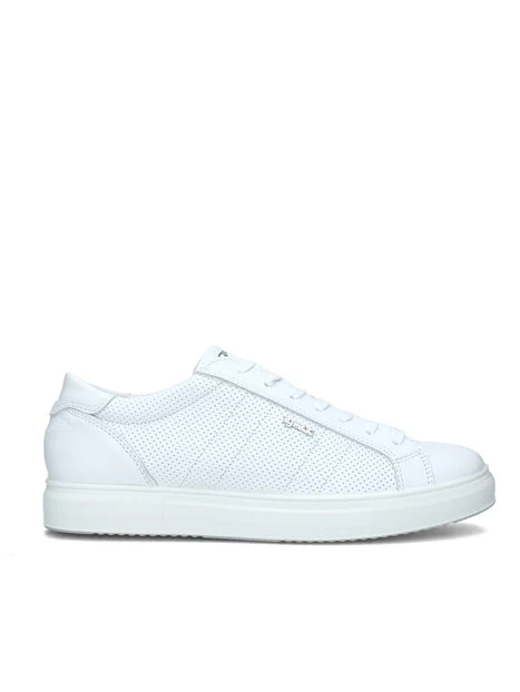 SNEAKERS BASSE CON LOGO ARGENTATO UOMO BIANCO