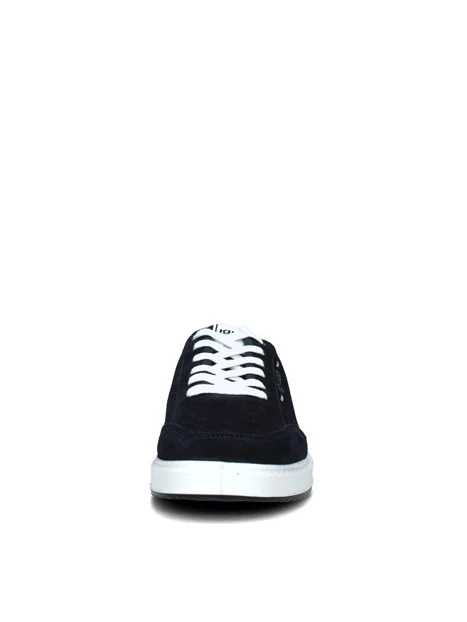 SNEAKERS BASSE SCAMOSCIATE CON LOGO LATERALE UOMO BLU