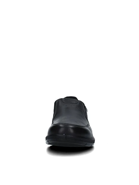 SNEAKERS SLIP ON IN PELLE CON FORI UOMO NERO