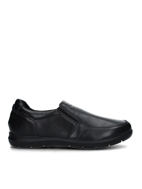 SNEAKERS SLIP ON IN PELLE CON FORI UOMO NERO