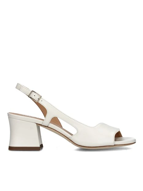 SANDALI TACCO ALTO IN PELLE DONNA BIANCO