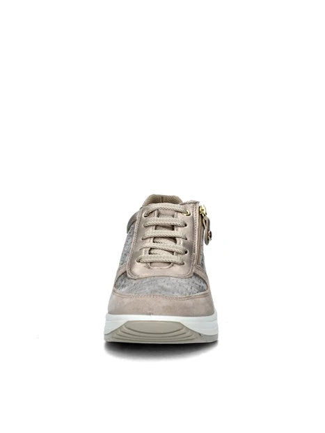 SNEAKERS PLATFORM CON DOPPIA CHIUSURA DONNA BEIGE