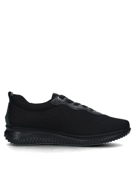 SNEAKERS BASSE IN TESSUTO CON LOGO LATERALE DONNA NERO