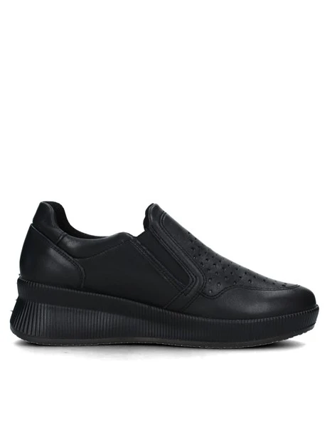 SNEAKERS SLIP ON CON ZEPPA E FORI DONNA NERO