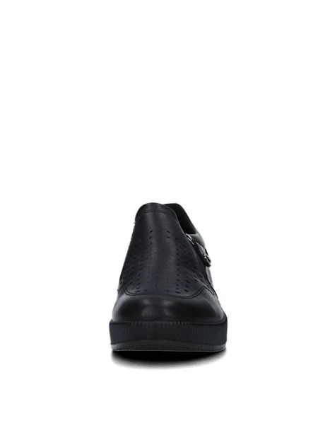 SNEAKERS SLIP ON CON ZEPPA E FORI DONNA NERO