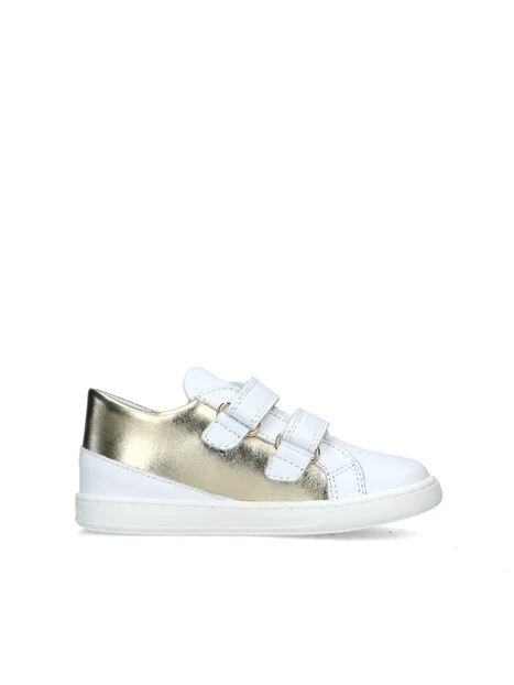 SNEAKERS BASSE LIKE BICOLORE BAMBINA BIANCO ORO