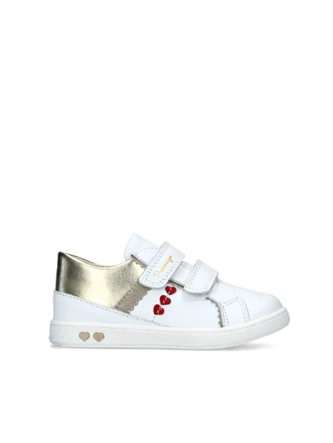 SNEAKERS BASSE LIKE BICOLORE BAMBINA BIANCO ORO