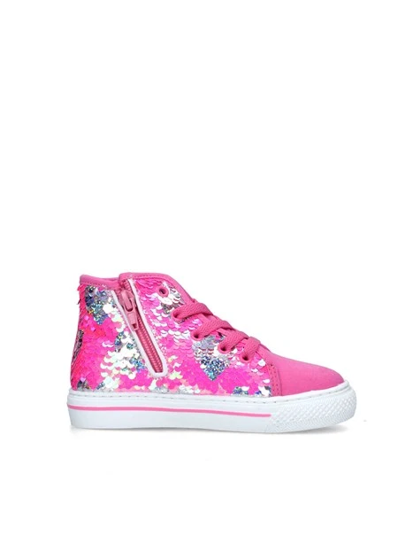 SNEAKERS ALTE IVY CON PAILLETTES BICOLORE BAMBINA FUCSIA ARGENTO