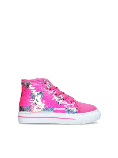 SNEAKERS ALTE IVY CON PAILLETTES BICOLORE BAMBINA FUCSIA ARGENTO