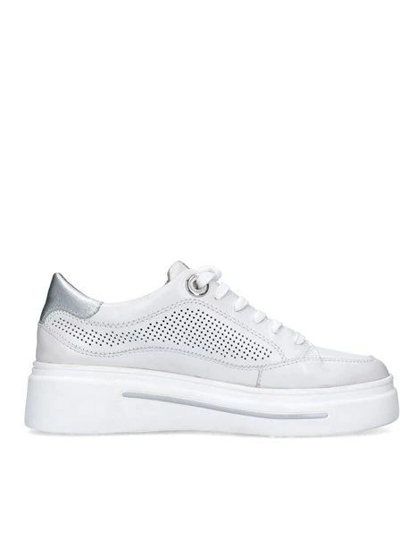 SNEAKERS PLATFORM CON INSERTI ARGENTO DONNA BIANCO