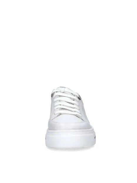 SNEAKERS PLATFORM CON INSERTI ARGENTO DONNA BIANCO