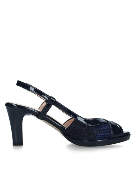 SANDALI TACCO ALTO CON GLITTER DONNA BLU