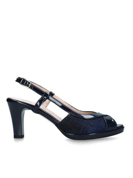 SANDALI TACCO ALTO CON GLITTER DONNA BLU