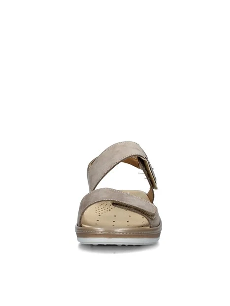 SANDALI CON ZEPPA E STRAPPI DONNA BEIGE