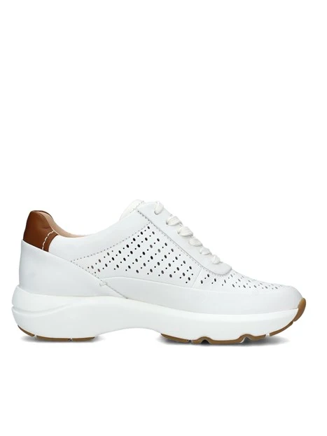 SNEAKERS PLATFORM TIVOLI GRACE CON TRAMA A FORI DONNA BIANCO