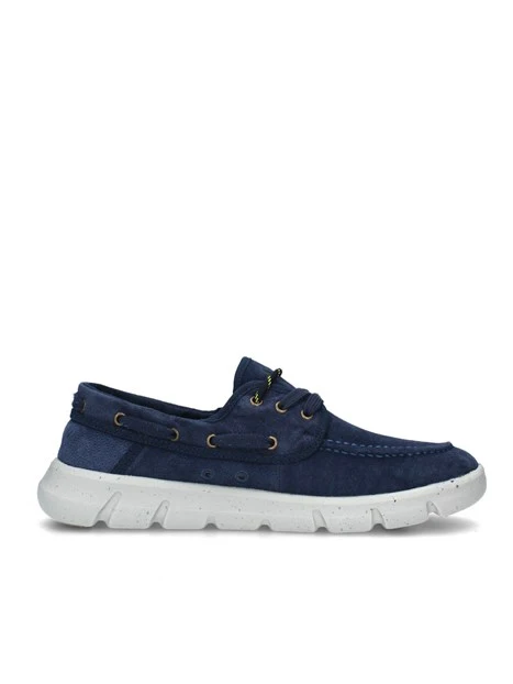 MOCASSINI TABASCO BOAT IN CAMOSCIO CON LACCI UOMO BLU NAVY