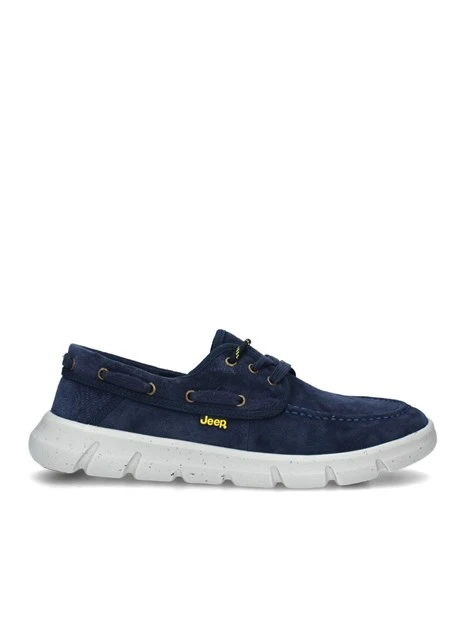 MOCASSINI TABASCO BOAT IN CAMOSCIO CON LACCI UOMO BLU NAVY