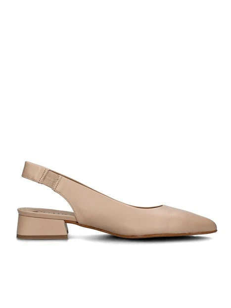 SLINGBACK IN PELLE CON ELASTICO DONNA BEIGE