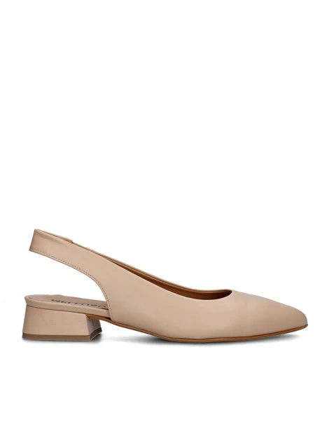 SLINGBACK IN PELLE CON ELASTICO DONNA BEIGE