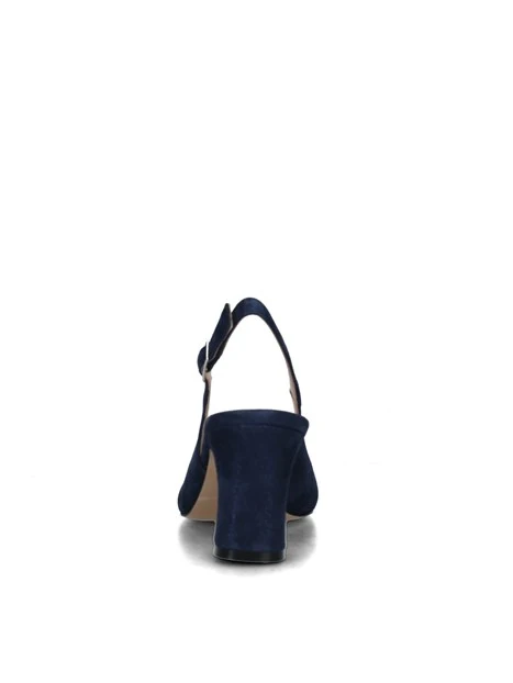 SLINGBACK IN PELLE CON INSERTO STRASS DONNA BLU