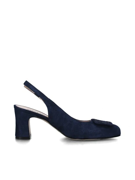 SLINGBACK IN PELLE CON INSERTO STRASS DONNA BLU