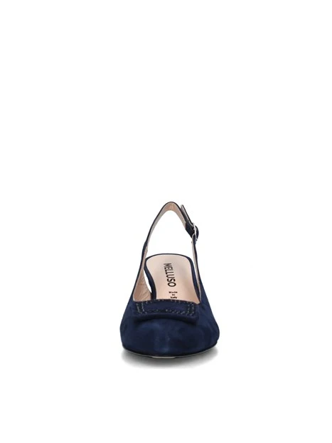 SLINGBACK IN PELLE CON INSERTO STRASS DONNA BLU