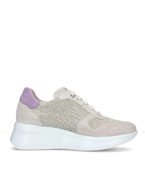 SNEAKERS PLATFORM HANNA CON TRAMA A INTRECCIO DONNA BEIGE