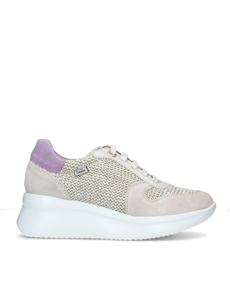 SNEAKERS PLATFORM HANNA CON TRAMA A INTRECCIO DONNA BEIGE