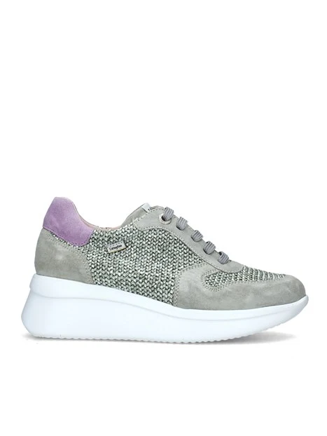 SNEAKERS PLATFORM HANNA CON TRAMA A INTRECCIO DONNA VERDE OLIVA