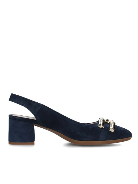 SLINGBACK ZAHARA IN CAMOSCIO CON INSERTO DORATO DONNA BLU