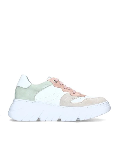 SNEAKERS PLATFORM BACCARA MULTICOLORE DONNA BIANCO VERDE PESCA