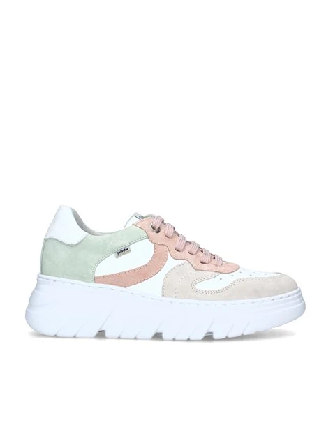 SNEAKERS PLATFORM BACCARA MULTICOLORE DONNA BIANCO VERDE PESCA