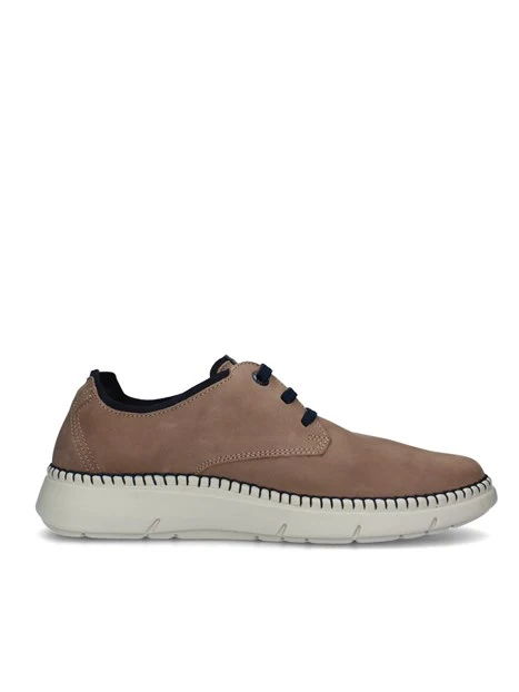 SNEAKERS BASSE CIRCULAR IN PELLE UOMO BEIGE SCURO