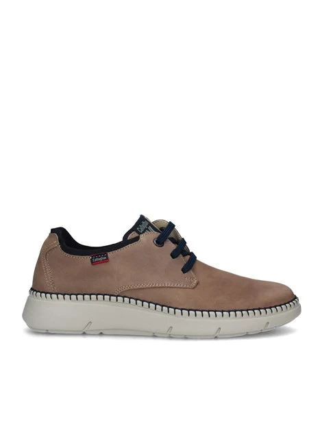 SNEAKERS BASSE CIRCULAR IN PELLE UOMO BEIGE SCURO