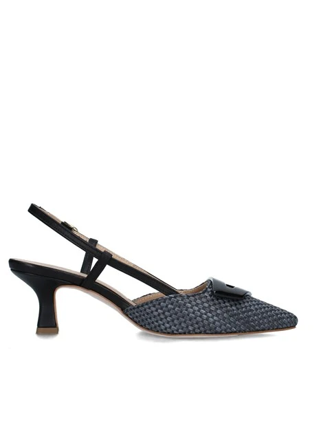 SLINGBACK CON TRAMA INTRECCIO DONNA NERO