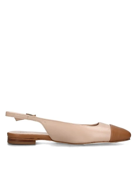 SLINGBACK BASSE CON PUNTA MARRONE DONNA BEIGE