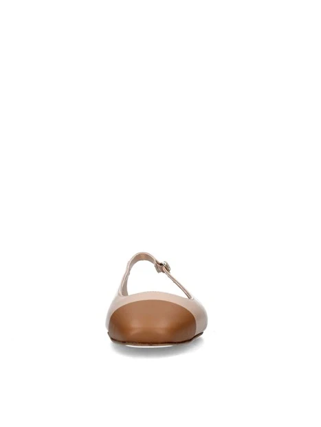 SLINGBACK BASSE CON PUNTA MARRONE DONNA BEIGE