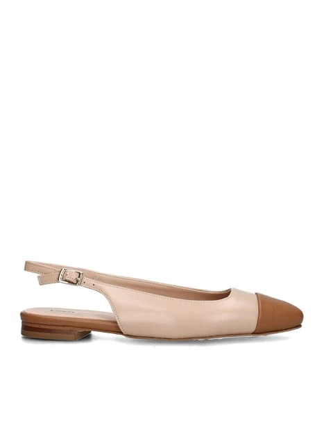 SLINGBACK BASSE CON PUNTA MARRONE DONNA BEIGE