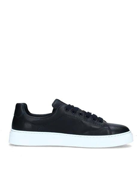 SNEAKERS BASSE CON LOGO A FORI UOMO BLU SCURO