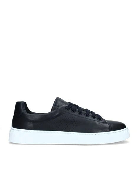 SNEAKERS BASSE CON LOGO A FORI UOMO BLU SCURO