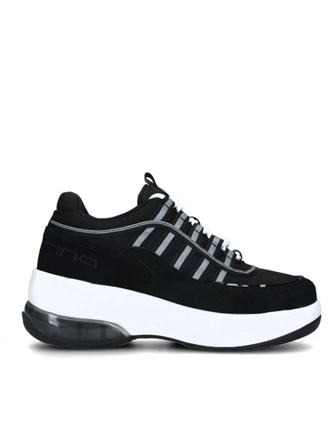 SNEAKERS PLATFORM UP BICOLORE DONNA NERO BIANCO