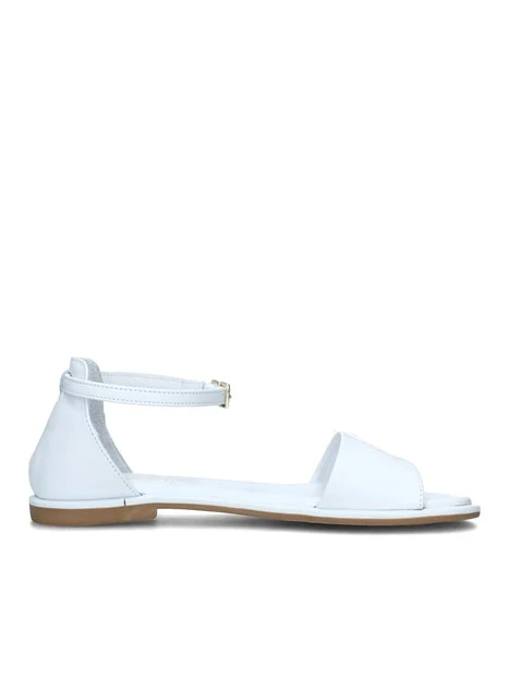 SANDALI TACCO BASSO E CINTURINO REGOLABILE OUTSOLE DONNA BIANCO