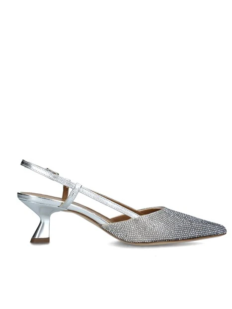 SLINGBACK CON STRASS IN TINTA DONNA ARGENTO