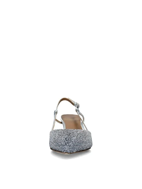 SLINGBACK CON STRASS IN TINTA DONNA ARGENTO