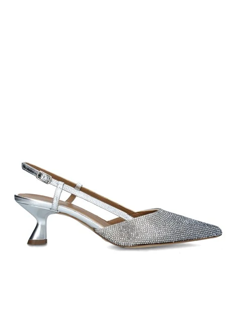 SLINGBACK CON STRASS IN TINTA DONNA ARGENTO